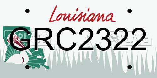 GRC2322 Louisiana License Plate