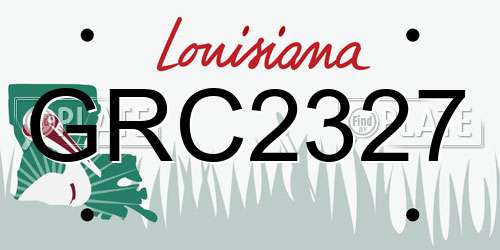 GRC2327 Louisiana License Plate