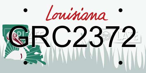 GRC2372 Louisiana License Plate