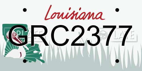 GRC2377 Louisiana License Plate