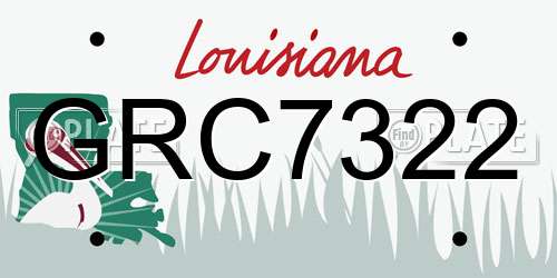 GRC7322 Louisiana License Plate