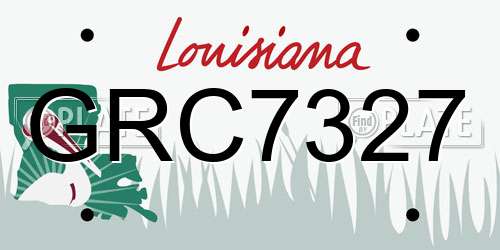 GRC7327 Louisiana License Plate