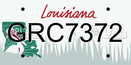 GRC7372 Louisiana License Plate