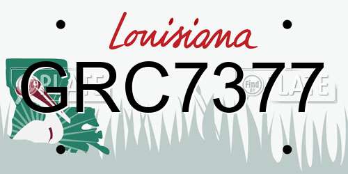 GRC7377 Louisiana License Plate