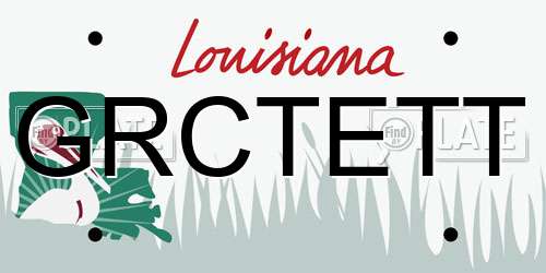 GRCTETT Louisiana License Plate