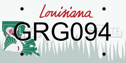 GRG094 Louisiana License Plate