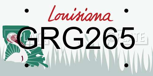 GRG265 Louisiana License Plate