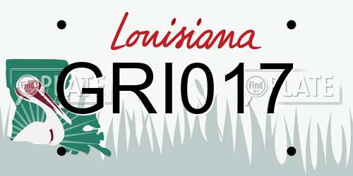 GRI017 Louisiana License Plate