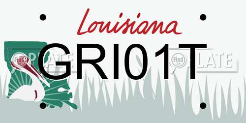 GRI01T Louisiana License Plate