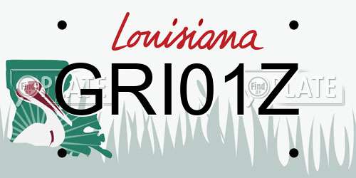 GRI01Z Louisiana License Plate
