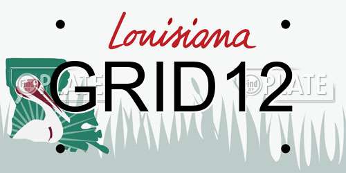 GRID12 Louisiana License Plate