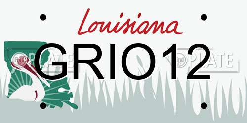 GRIO12 Louisiana License Plate