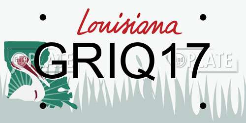 GRIQ17 Louisiana License Plate