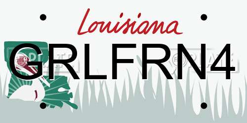 GRLFRN4 Louisiana License Plate