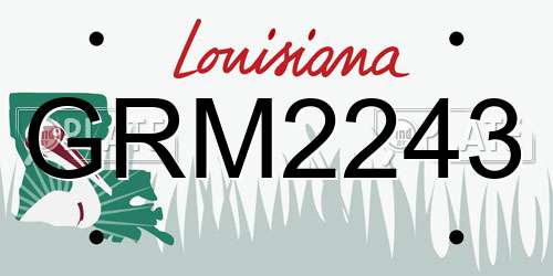 GRM2243 Louisiana License Plate