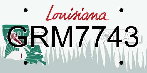 GRM7743 Louisiana License Plate