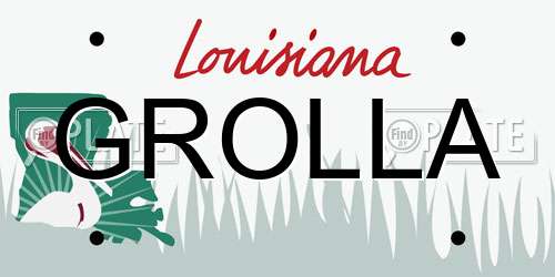 GROLLA Louisiana License Plate
