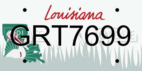 GRT7699 Louisiana License Plate