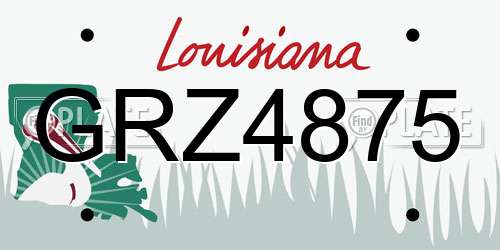 GRZ4875 Louisiana License Plate