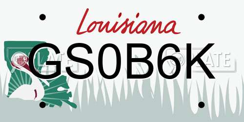 GS0B6K Louisiana License Plate