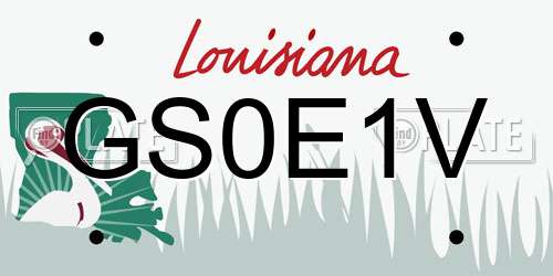 GS0E1V Louisiana License Plate