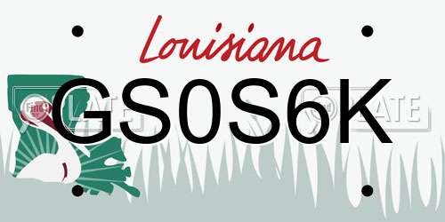 GS0S6K Louisiana License Plate