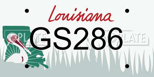 GS286 Louisiana License Plate
