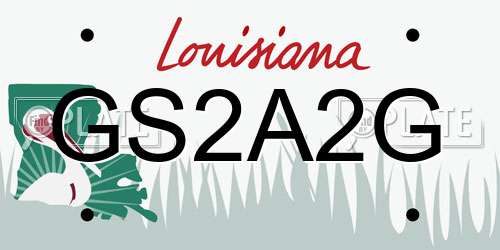 GS2A2G Louisiana License Plate
