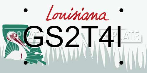 GS2T4I Louisiana License Plate