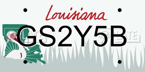 GS2Y5B Louisiana License Plate