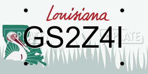 GS2Z4I Louisiana License Plate