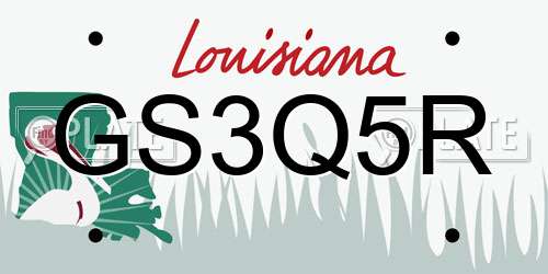 GS3Q5R Louisiana License Plate