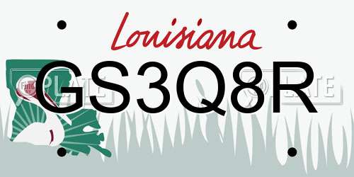 GS3Q8R Louisiana License Plate