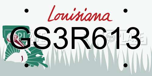 GS3R613 Louisiana License Plate