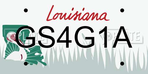 GS4G1A Louisiana License Plate