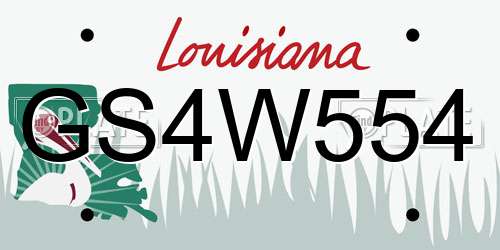 GS4W554 Louisiana License Plate