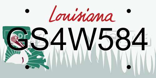 GS4W584 Louisiana License Plate