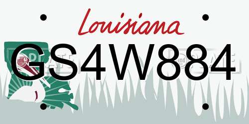 GS4W884 Louisiana License Plate