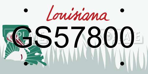 GS57800 Louisiana License Plate