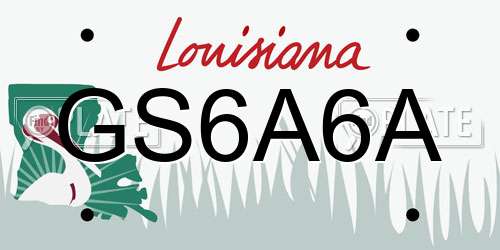 GS6A6A Louisiana License Plate