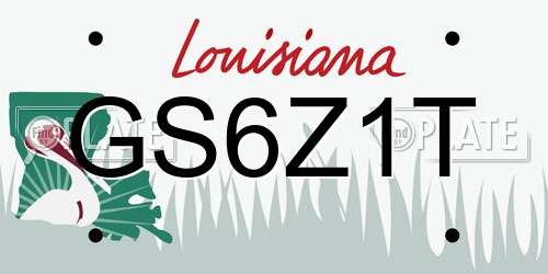 GS6Z1T Louisiana License Plate