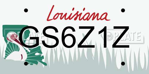 GS6Z1Z Louisiana License Plate