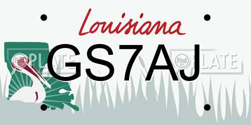 GS7AJ Louisiana License Plate