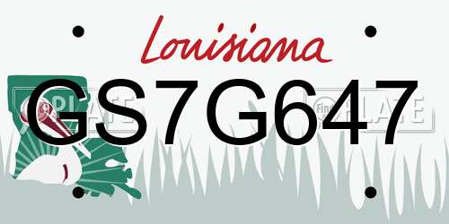 GS7G647 Louisiana License Plate