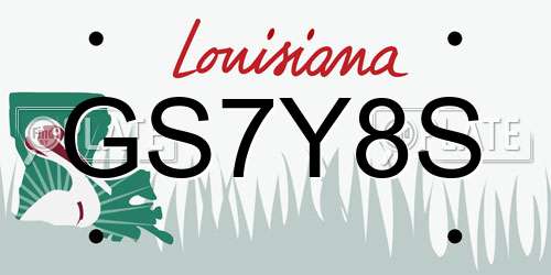 GS7Y8S Louisiana License Plate