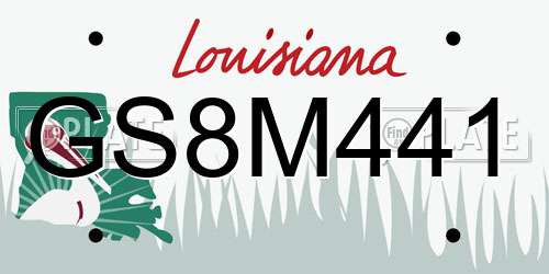 GS8M441 Louisiana License Plate