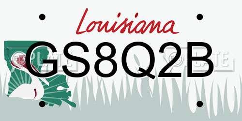 GS8Q2B Louisiana License Plate