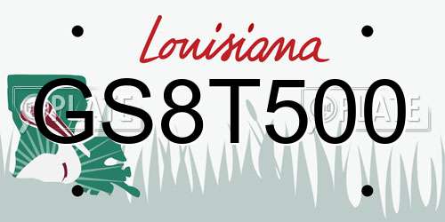 GS8T500 Louisiana License Plate