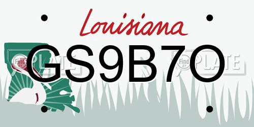 GS9B7O Louisiana License Plate