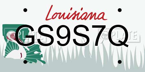 GS9S7Q Louisiana License Plate
